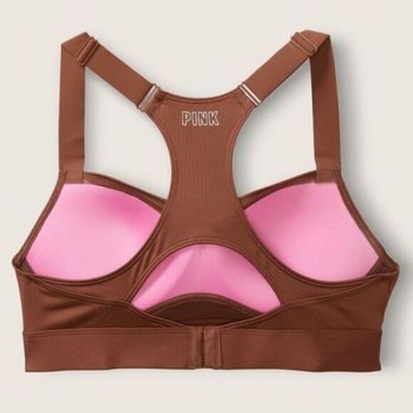 Victoria’s Secret Pink Ultimate Push Up Padded sport yoga gym bra brown X-Large - Picture 3 of 7
